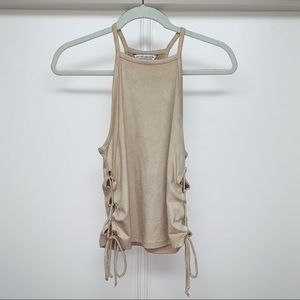 American Eagle Tan Tank Top with Side Ties